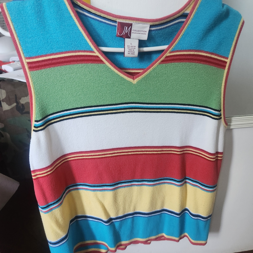 Multicolor Striped Short Sleeve Tee